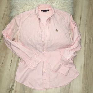 Ralph Lauren Pink and White Stripe button down